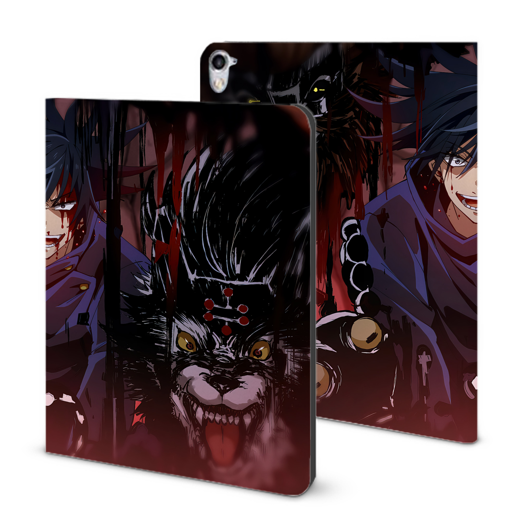 （画像用） 呪術廻戦 Jujutsu Kaisen IPad ケース ブック型 PUレザー TPU 耐衝撃 軽量 薄型 ペン収納なし 全面保護 IPad 各モデル対応